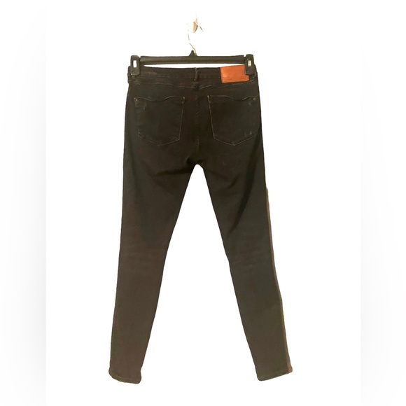 Zara Trafaluc Denimwear Mid Rise Distressed Black Wash Jeans Size 6 - Picture 5 of 9